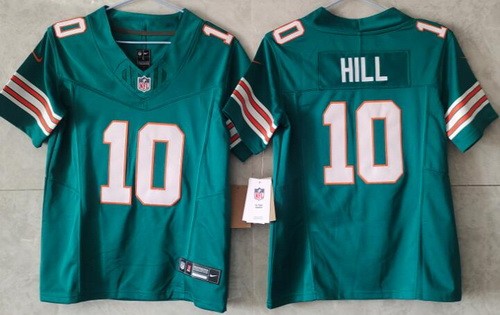 Women's Miami Dolphins #10 Tyreek Hill Limited Aqua Throwback FUSE Vapor Jersey