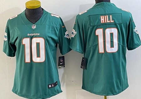 Women's Miami Dolphins #10 Tyreek Hill Limited Aqua Vapor Jersey