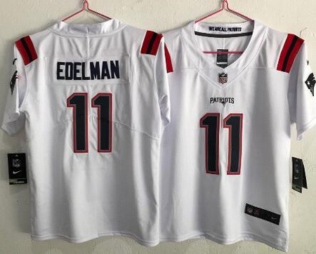 Women's New England Patriots #11 Julian Edelman Limited White 2020 Vapor Untouchable Jersey