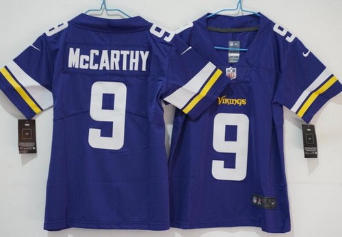 Women's Minnesota Vikings #9 JJ McCarthy Limited Purple Vapor Jersey