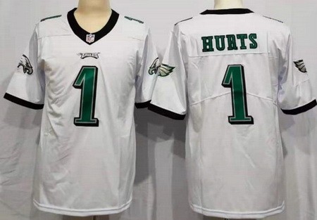 Women's Philadelphia Eagles #1 Jalen Hurts Limited White Vapor Jersey