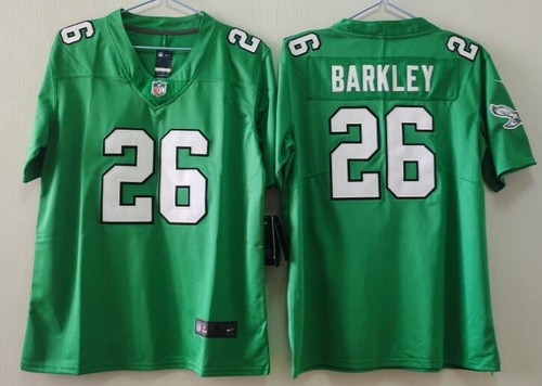 Women's Philadelphia Eagles #26 Saquon Barkley Limited Kelly Green Vapor Jersey