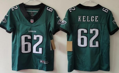 Women's Philadelphia Eagles #62 Jason Kelce Limited Green FUSE Vapor Jersey