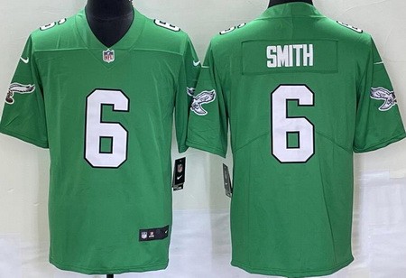 Women's Philadelphia Eagles #6 DeVonta Smith Limited Kelly Green Vapor Jersey