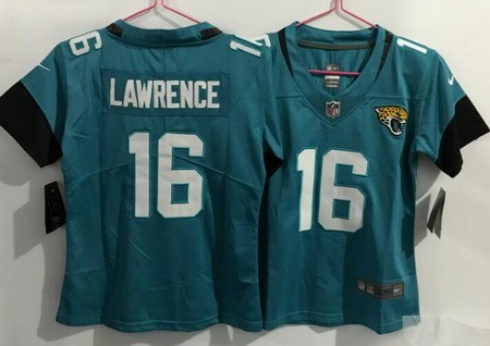 Women's Jacksonville Jaguars #16 Trevor Lawrence Limited Green Vapor Jersey