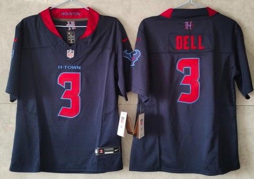 Women's Houston Texans #3 Tank Dell Limited Navy Alternate FUSE Vapor Jersey