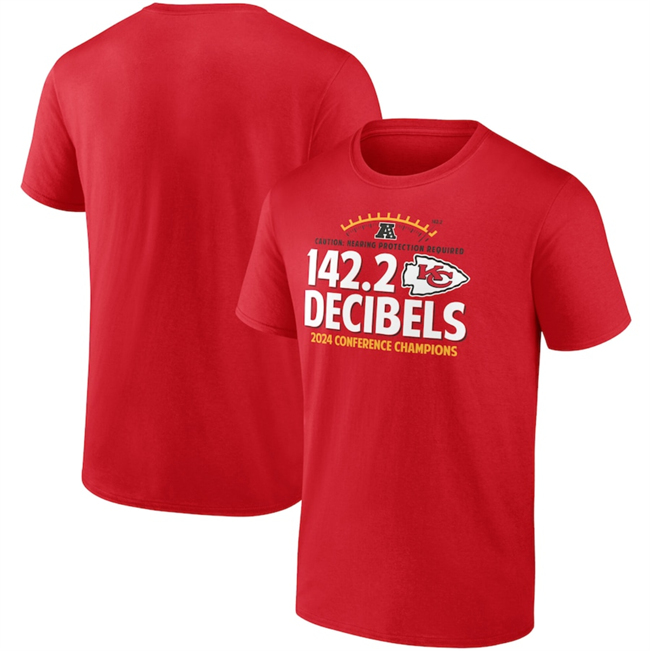 Men's Kansas City Chiefs Red 2024 AFC Champions Hometown Not Done T-Shirt