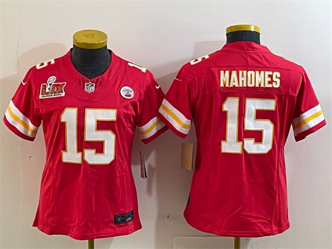 Youth Kansas City Chiefs #15 Patrick Mahomes Red 2025 Super Bowl LIX Patch F.U.S.E. Vapor Untouchable Limited Stitched Football Jersey