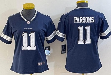 Women's Dallas Cowboys #11 Micah Parsons Limited Navy Vapor Jersey