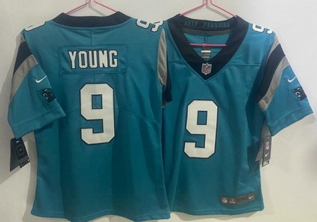 Women's Carolina Panthers #9 Bryce Young Limited Blue Vapor Jersey