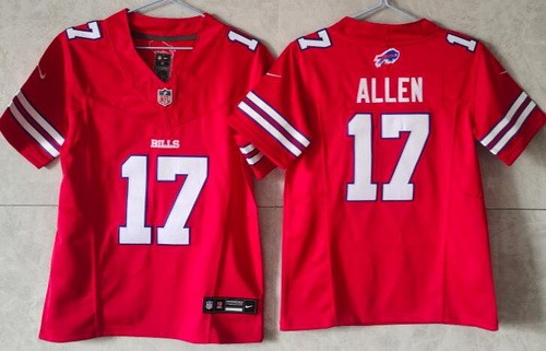 Women's Buffalo Bills #17 Josh Allen Limited Red FUSE Vapor Jersey