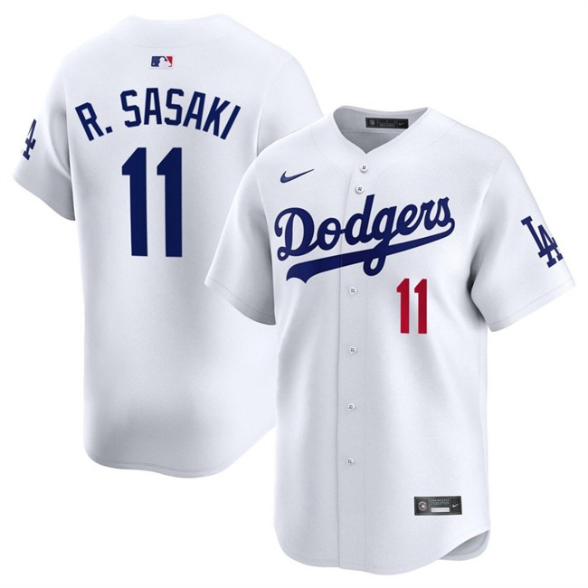 Men's Los Angeles Dodgers #11 Roki Sasaki White 2025 Home Limited Stitched Baseball Jersey