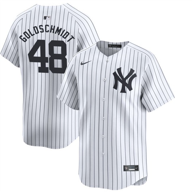 Men's New York Yankees #48 Paul Goldschmidt White 2024 Home Limited With Name Stitched Baseball Jersey