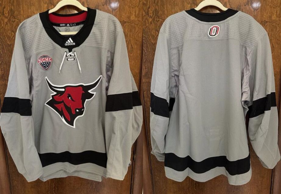 Men's Omaha Mavericks Grey Stitched Hockey Jersey