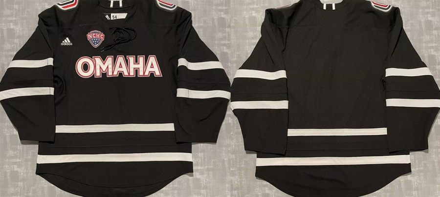 Men's Omaha Mavericks Black Stitched Hockey Jersey