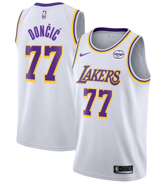 Youth Los Angeles Lakers #77 Luka Doncic White 2025 Association Edition Stitched Basketball Jersey