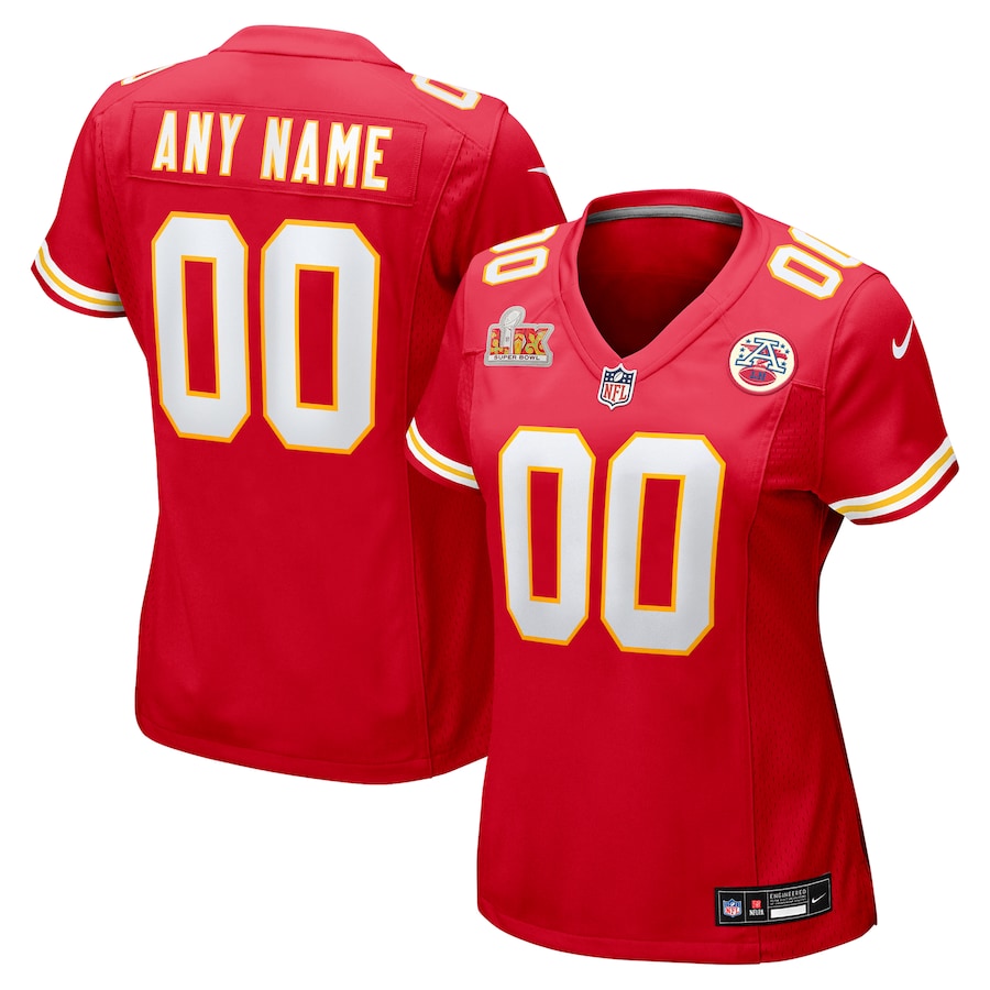 Women's Kansas City Chiefs Nike Super Bowl LIX Custom Game Jersey - Red