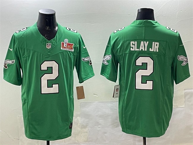 Men's Philadelphia Eagles #2 Darius Slay Jr. Green 2025 Super Bowl LIX Patch F.U.S.E. Throwback Vapor Untouchable Limited Stitched Football Jersey