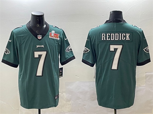 Men's Philadelphia Eagles #7 Haason Reddick Green 2025 Super Bowl LIX Patch Vapor Untouchable Limited Stitched Football Jersey