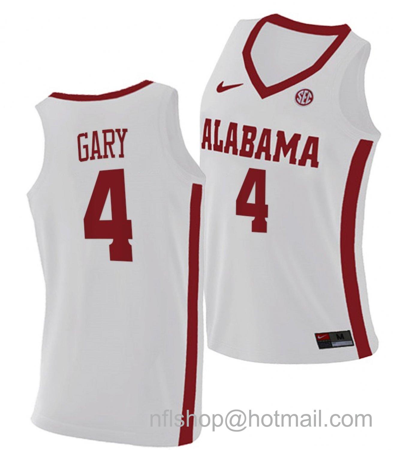 Men's Alabama Crimson Tide Juwan Gary College Basketball Replica White #4 Stitched Jersey