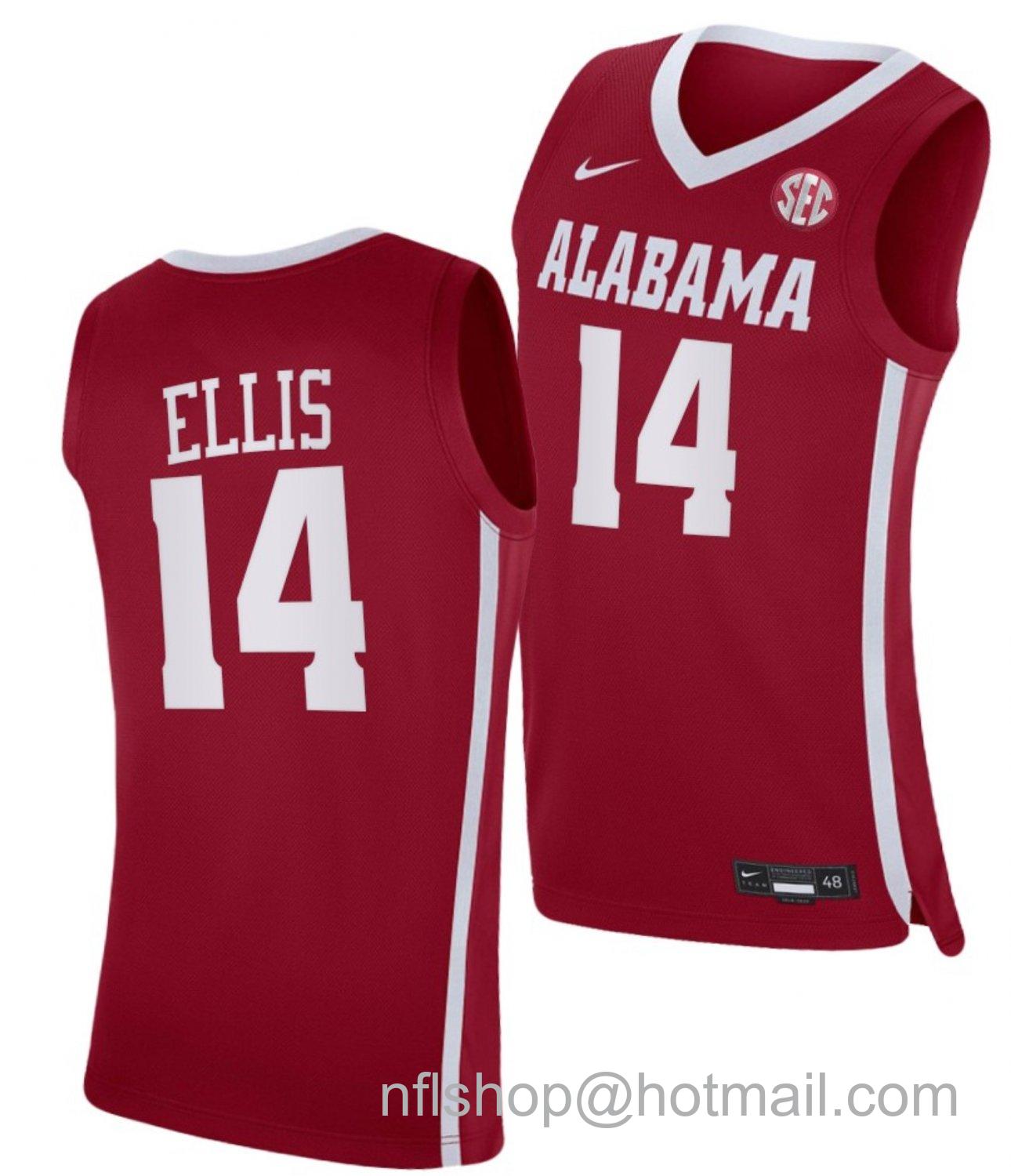 Men's Alabama Crimson Tide Keon Ellis College Basketball Red #14 Stitched Jersey