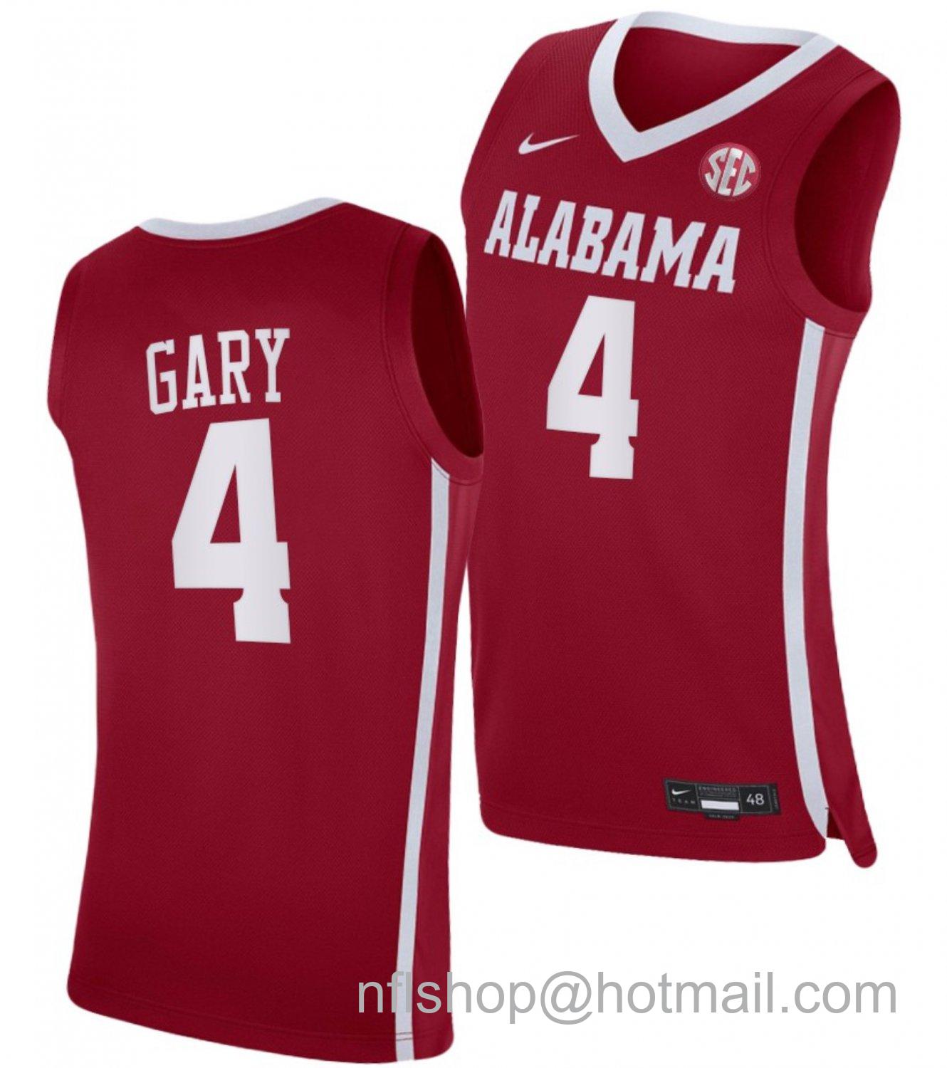 Men's Alabama Crimson Tide Juwan Gary College Basketball Red #4 Stitched Jersey