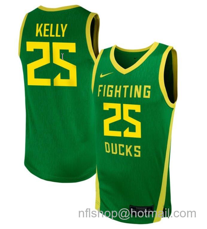 Men's Oregon Ducks Deja Kelly #25 NIL Basketball Green Stitched Jersey