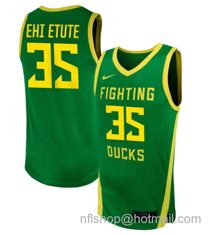 Men's Oregon Ducks Faith Ehi Etute #35 NIL Basketball Green Stitched Jersey