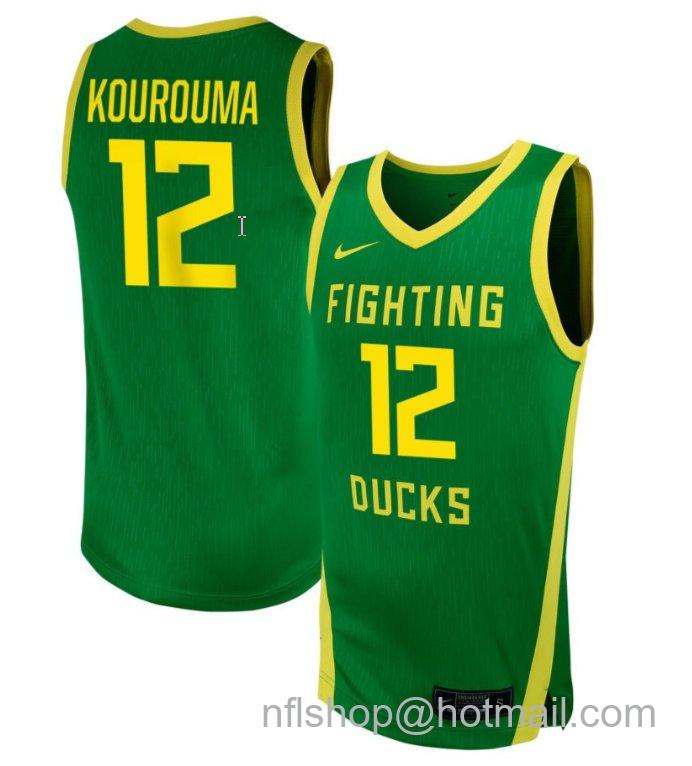 Men's Oregon Ducks Salimatou Kourouma #12 NIL Basketball Green Stitched Jersey