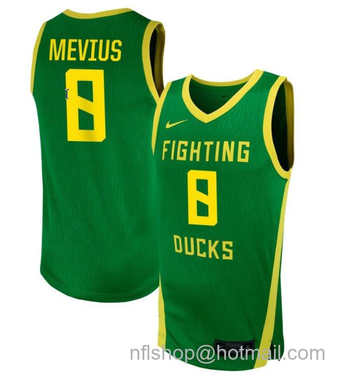 Men's Oregon Ducks Elisa Mevius #8 NIL Basketball Green Stitched Jersey