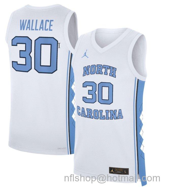 Men's North Carolina Tar Heels Rasheed Wallace #30 NCAA Basketball White Stitched Jersey