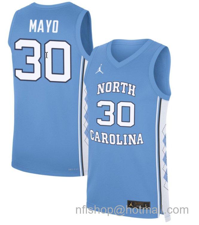 Men's North Carolina Tar Heels Dante Mayo #30 NCAA Basketball Blue Stitched Jersey