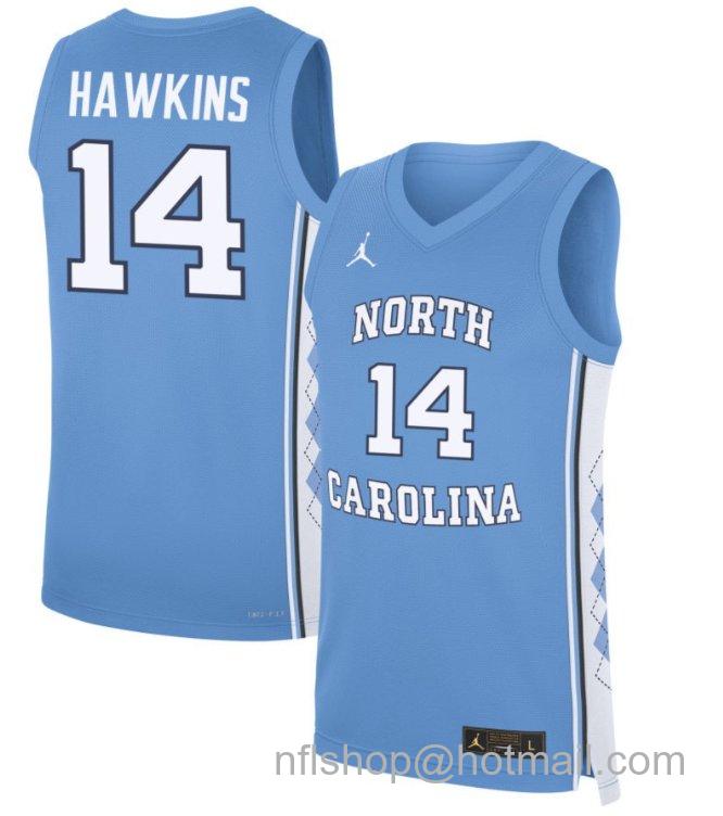 Men's North Carolina Tar Heels Russell Hawkins #14 NCAA Basketball Blue Stitched Jersey