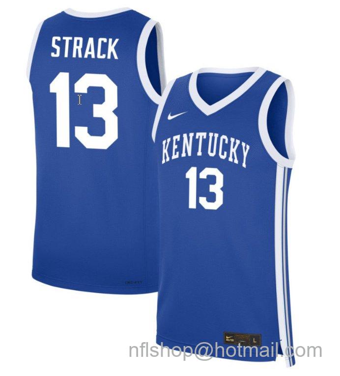 Men's Kentucky Wildcats Clara Strack #13 NIL Basketball Royal Stitched Jersey