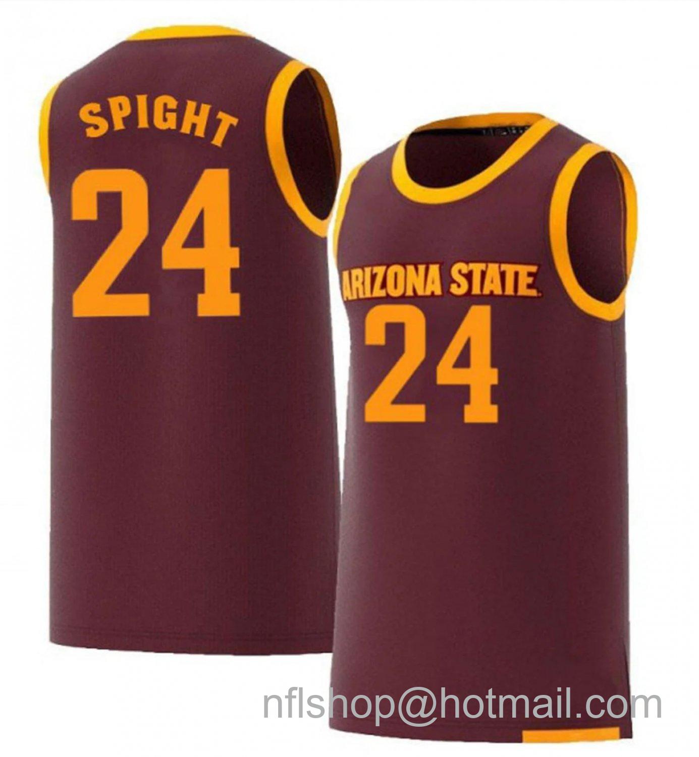 Men's Arizona State Sun Devils Andre Spight College Basketball Red #24 Stitched Jersey