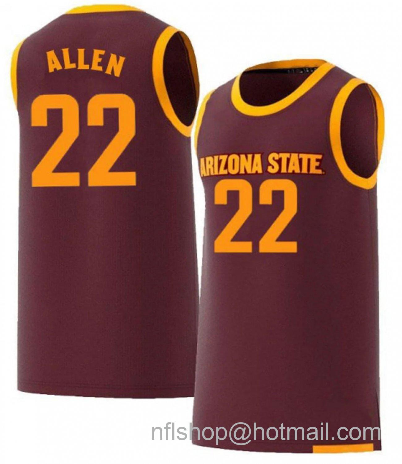 Men's Arizona State Sun Devils Andre Allen College Basketball Red #22 Stitched Jersey