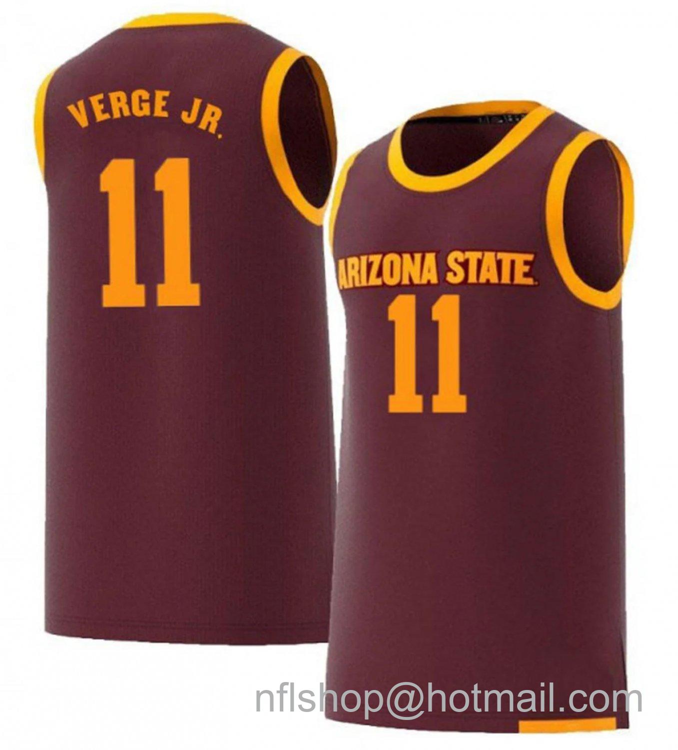 Men's Arizona State Sun Devils Alonzo Verge College Basketball Red #11 Stitched Jersey