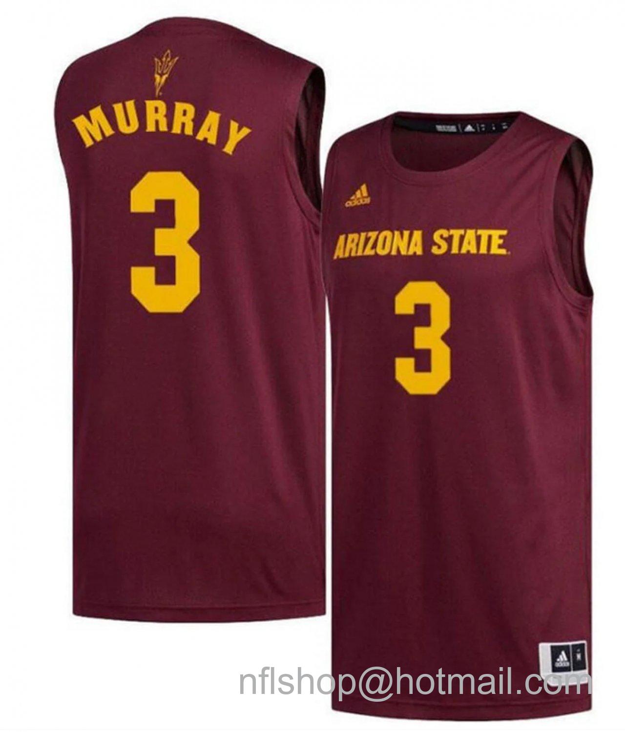 Men's Arizona State Sun Devils Chance Murray College Basketball Red #3 Stitched Jersey