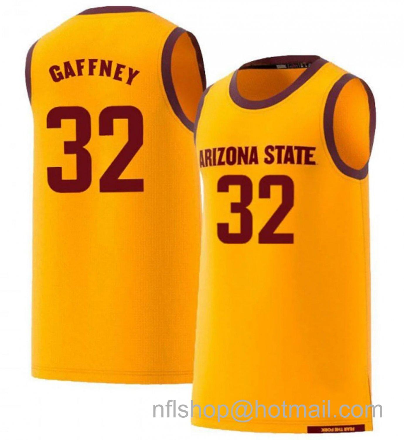 Men's Arizona State Sun Devils Alonzo Gaffney College Basketball Yellow #32 Stitched Jersey