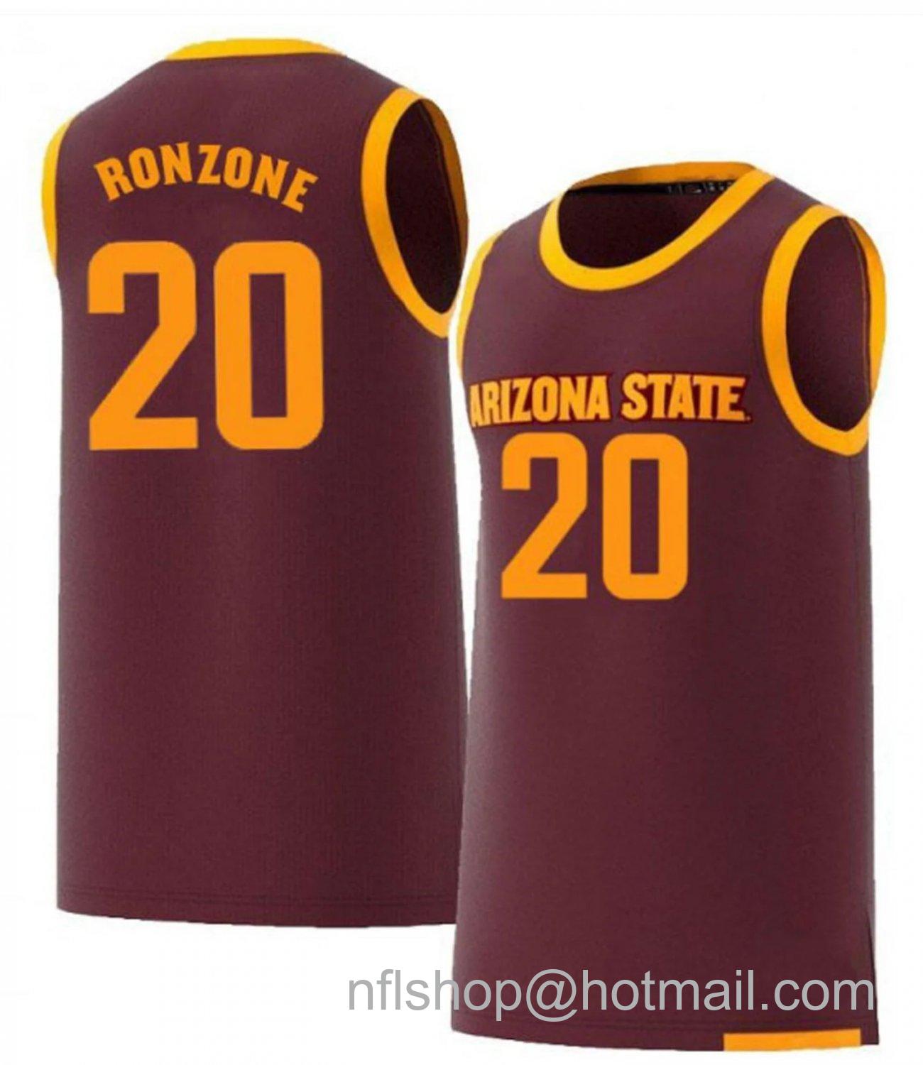 Men's Arizona State Sun Devils Cade RonzoneCollege Basketball Red #20 Stitched Jersey