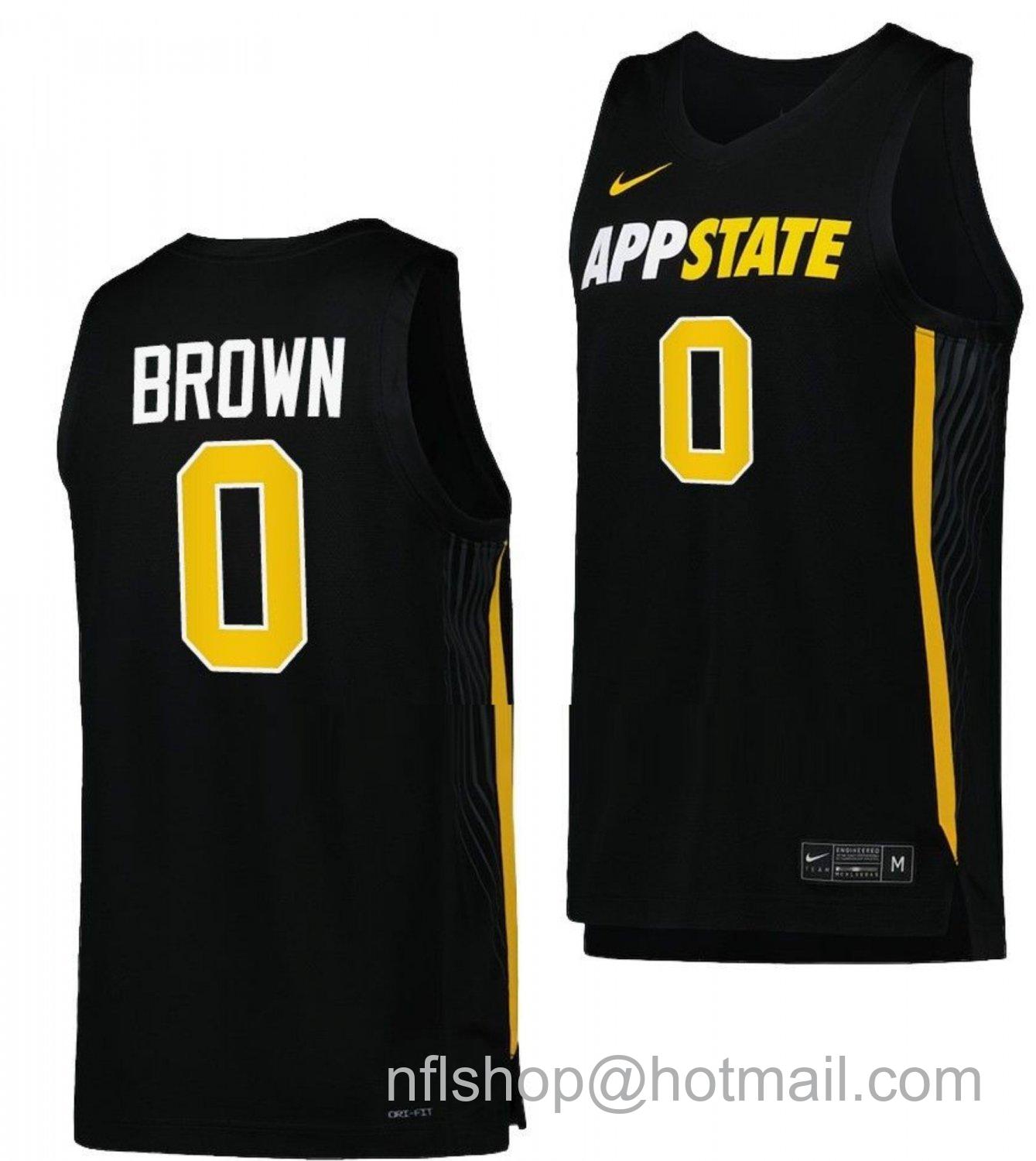 Men's Appalachian State Mountaineers Xavion Brown College Basketball Black #0 Stitched Jersey