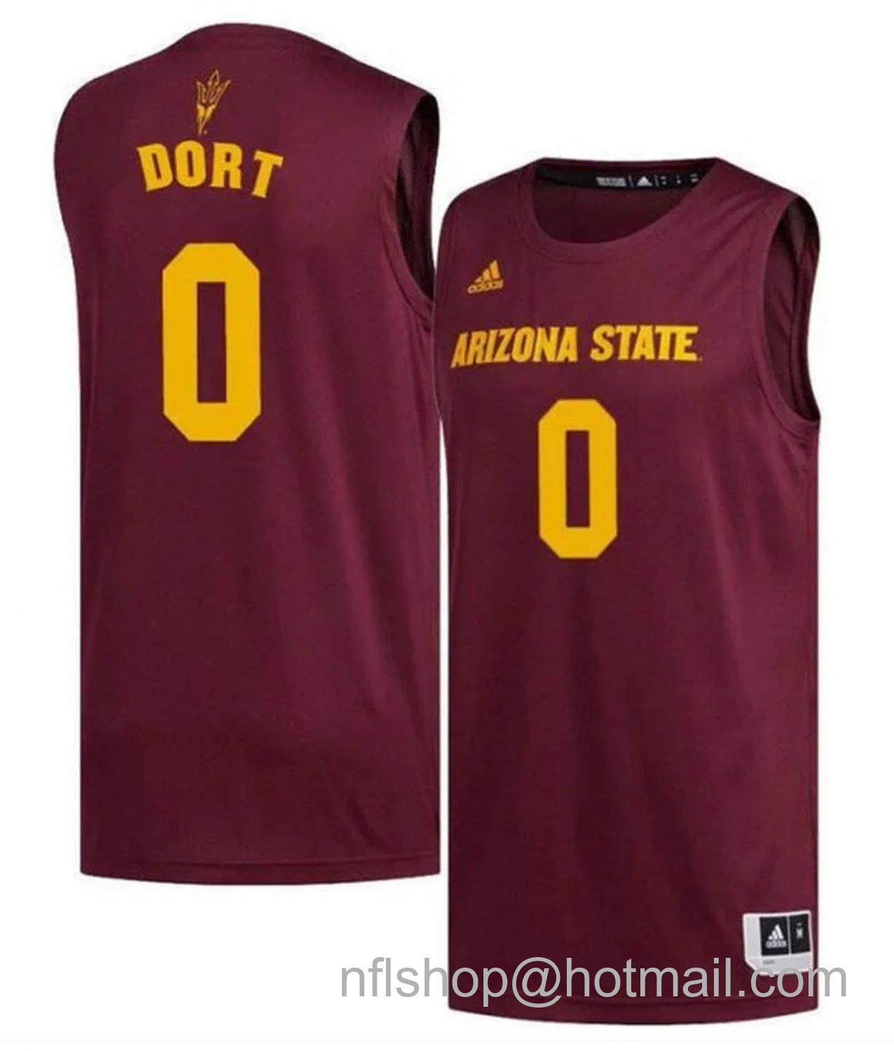 Men's Arizona State Sun Devils Luguentz Dort College Basketball Red #0 Stitched Jersey