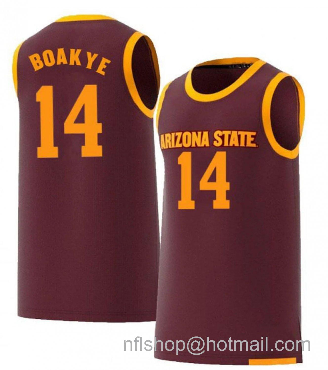 Men's Arizona State Sun Devils Enoch Boakye College Basketball Red #14 Stitched Jersey