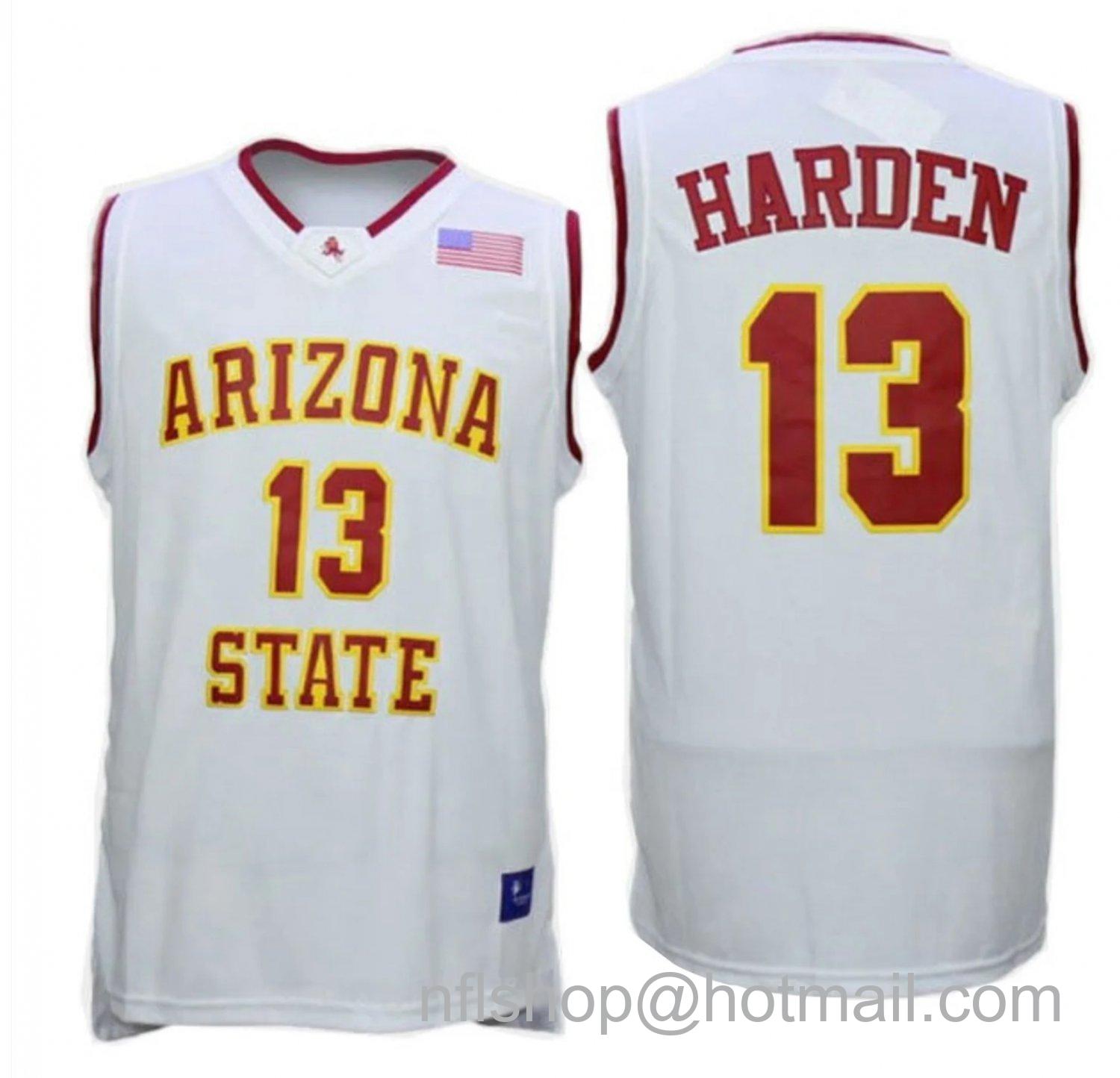 Men's Arizona State Sun Devils James Harden College Basketball White #13 Stitched Jersey