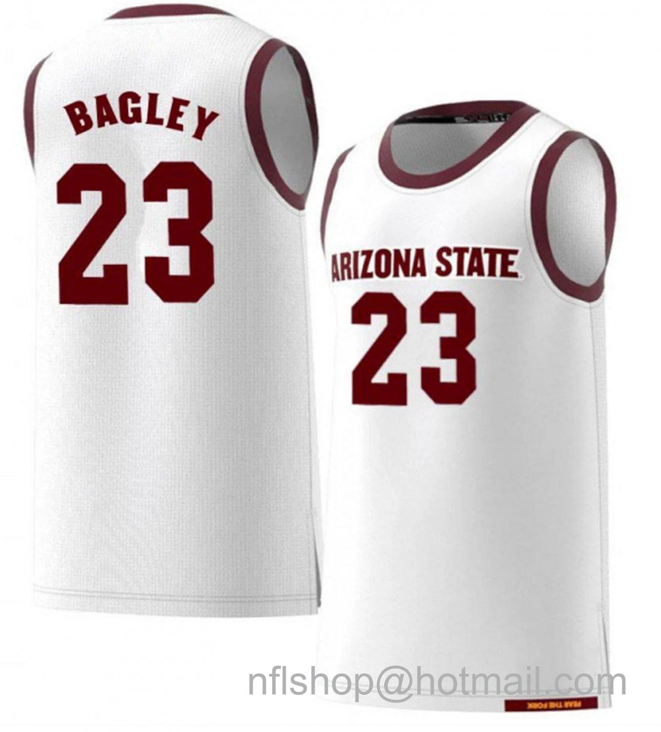 Men's Arizona State Sun Devils Marcus Bagley College Basketball White #23 Stitched Jersey