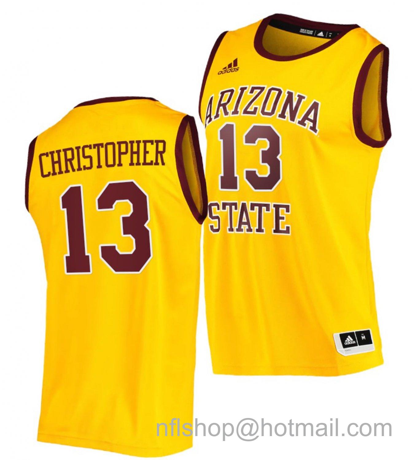 Men's Arizona State Sun Devils Josh Christopher College Basketball Gold #13 Stitched Jersey