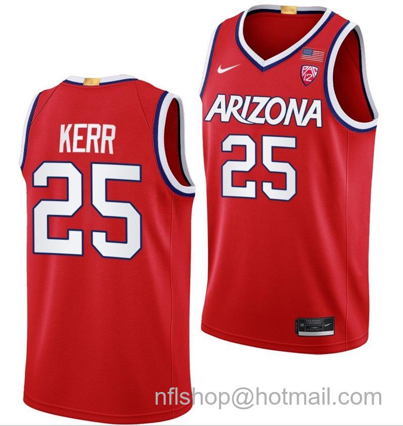 Men's Arizona Wildcats Kerr Kriisa College Basketball Red #25 Stitched Jersey