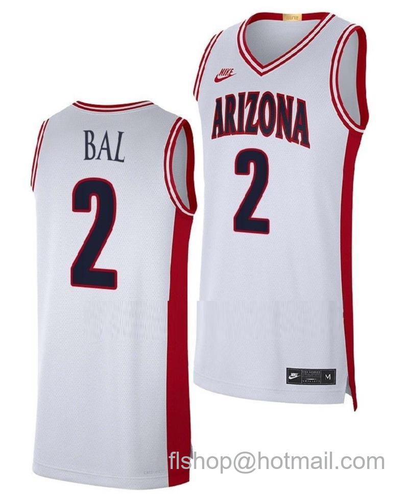 Men's Arizona Wildcats Adama Bal College Basketball Maui Invitational Champs White #2 Stitched Jersey