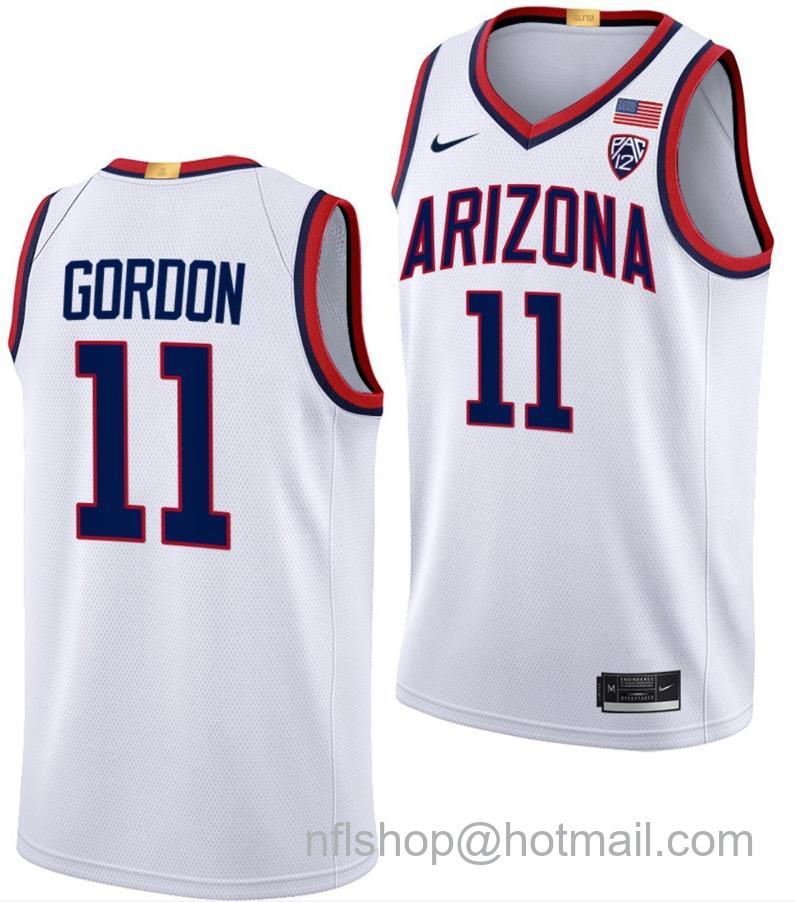 Men's Arizona Wildcats Aaron Gordon College Basketball Limited White #11 Stitched Jersey