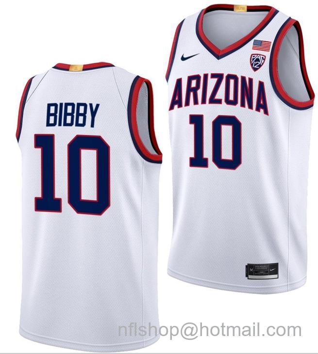 Men's Arizona Wildcats Mike Bibby College Basketball Limited White #10 Stitched Jersey